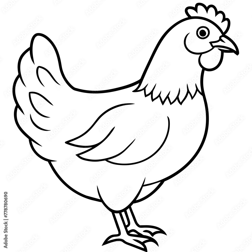 chicken vector illustration with line art.
chicken vector illustration with line art.