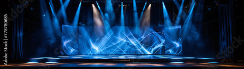 Spectacle of Light and Movement: Empty Stage Transformed for Modern Dance Entertainment