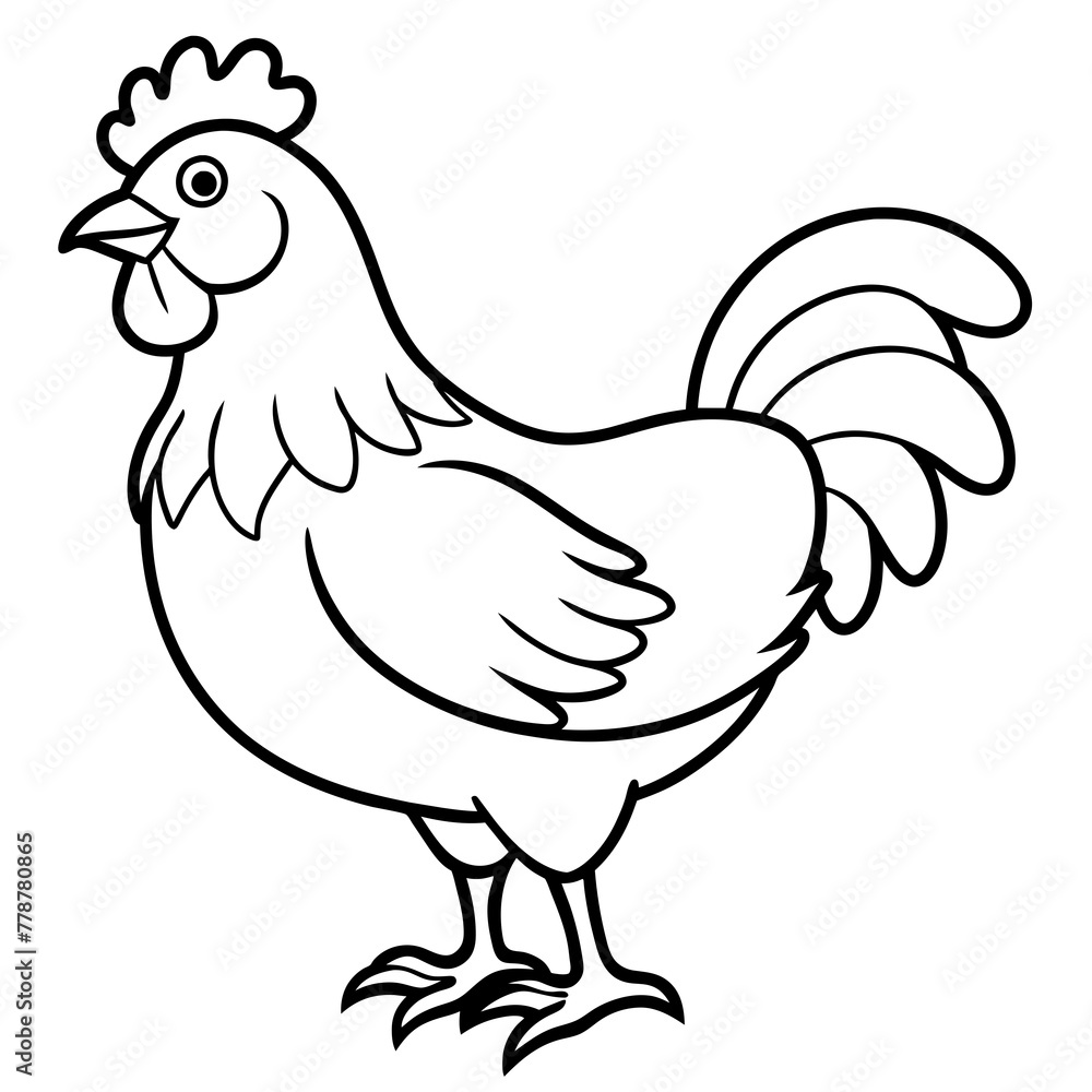 chicken vector illustration with line art.
chicken vector illustration with line art.
