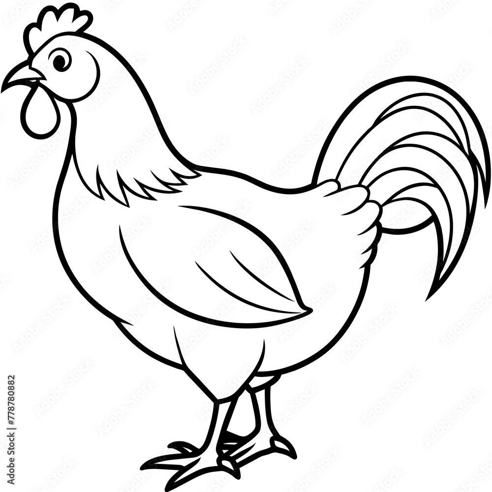 chicken vector illustration with line art.
chicken vector illustration with line art.