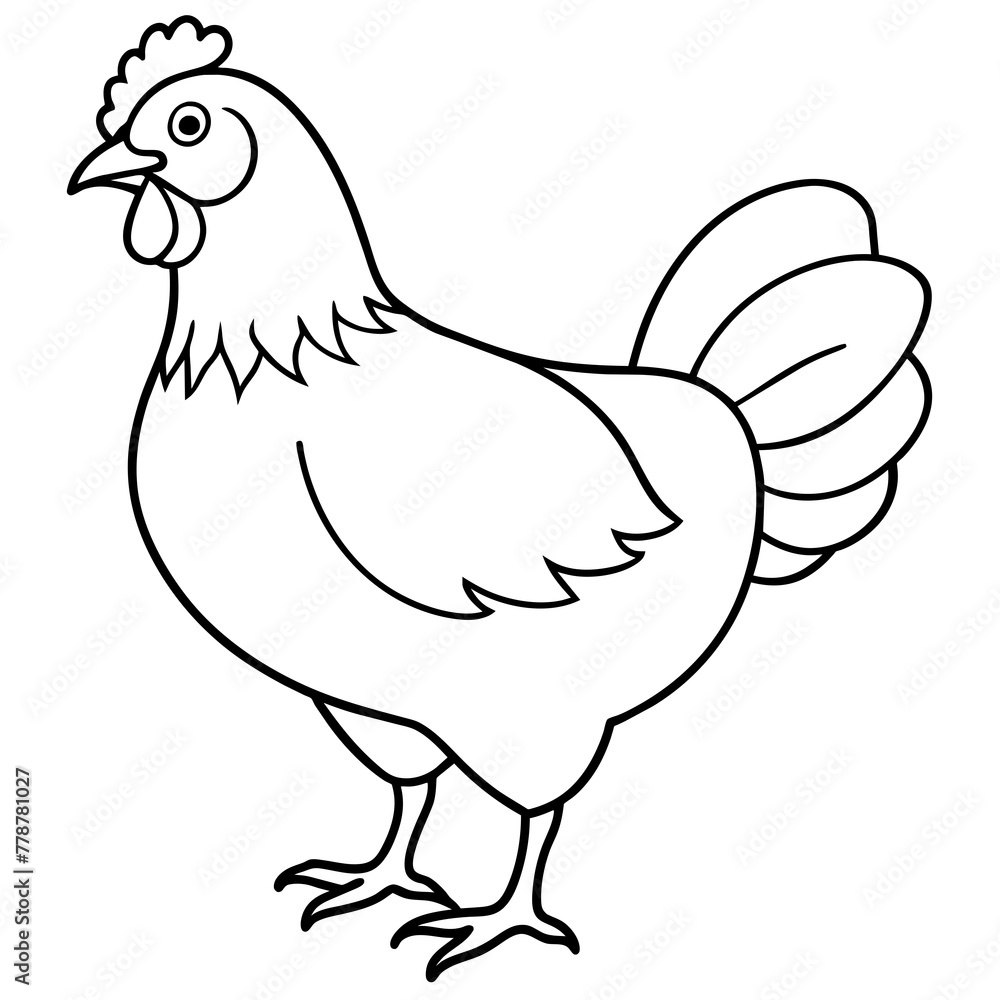 chicken vector illustration with line art.
chicken vector illustration with line art.