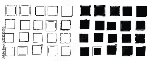 Set of Squares Vector Silhouettes