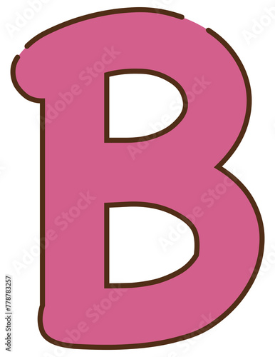 pink with brown border letter B