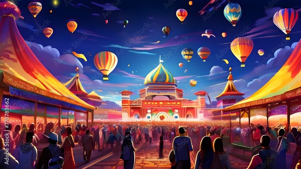 Illustration of global festival Illustration of global festival