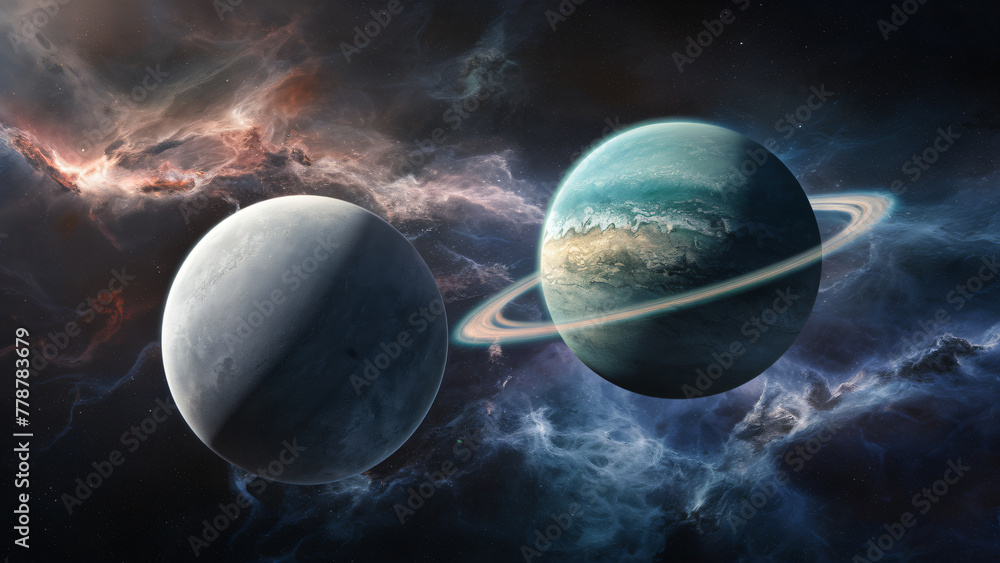 Mercury Uranus Planet. Universe, cosmos, astronomy, solar, atmosphere, surface