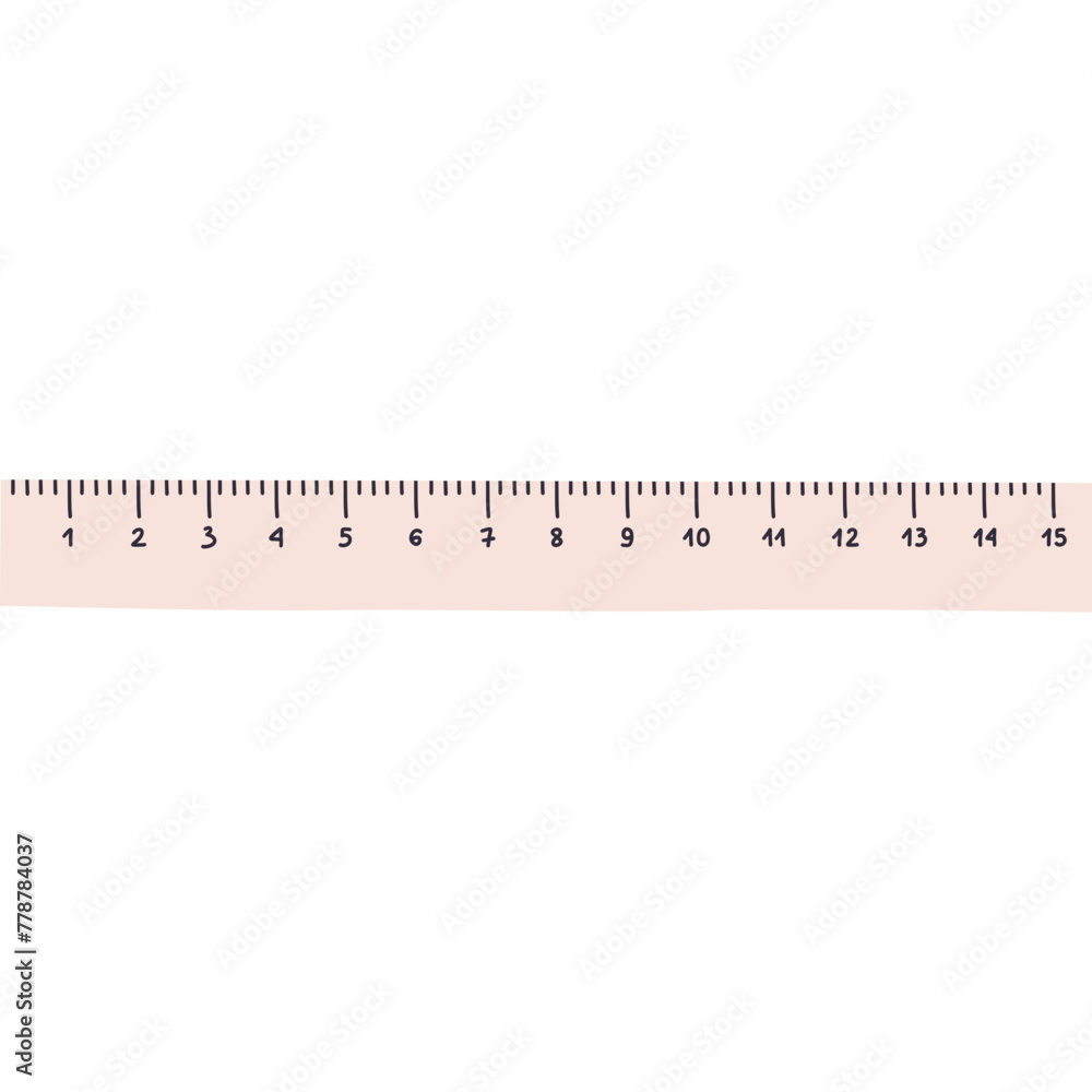 Cute hand drawn plastic ruler. Tool for drawing and measurement. School supply and stationery for kids, study, education and work. Vector clipart isolated on white background. Cute hand drawn plastic ruler. Tool for drawing and measurement. School supply and stationery for kids, study, education and work. Vector clipart isolated on white background.
