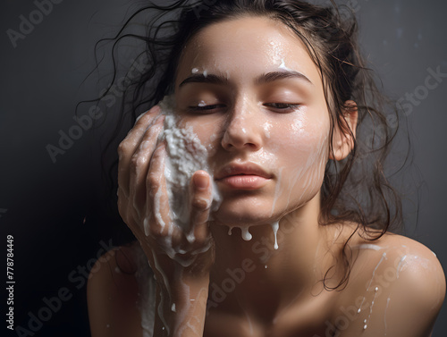 Girl Washing Her Face.