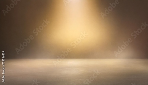 studio dark room background with concrete floor texture spot lighting and mist