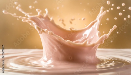 splash of pink milky liquid similar to smoothie yogurt or cream cut out