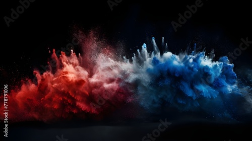 Colorful Powders Floating in the Air 