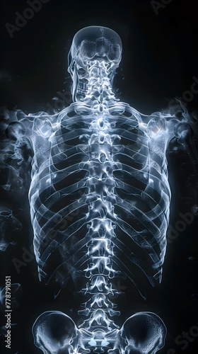 Ultra Detailed Skeletal X Ray Visualization in Cinematic Photographic Style with Minimalist Flair