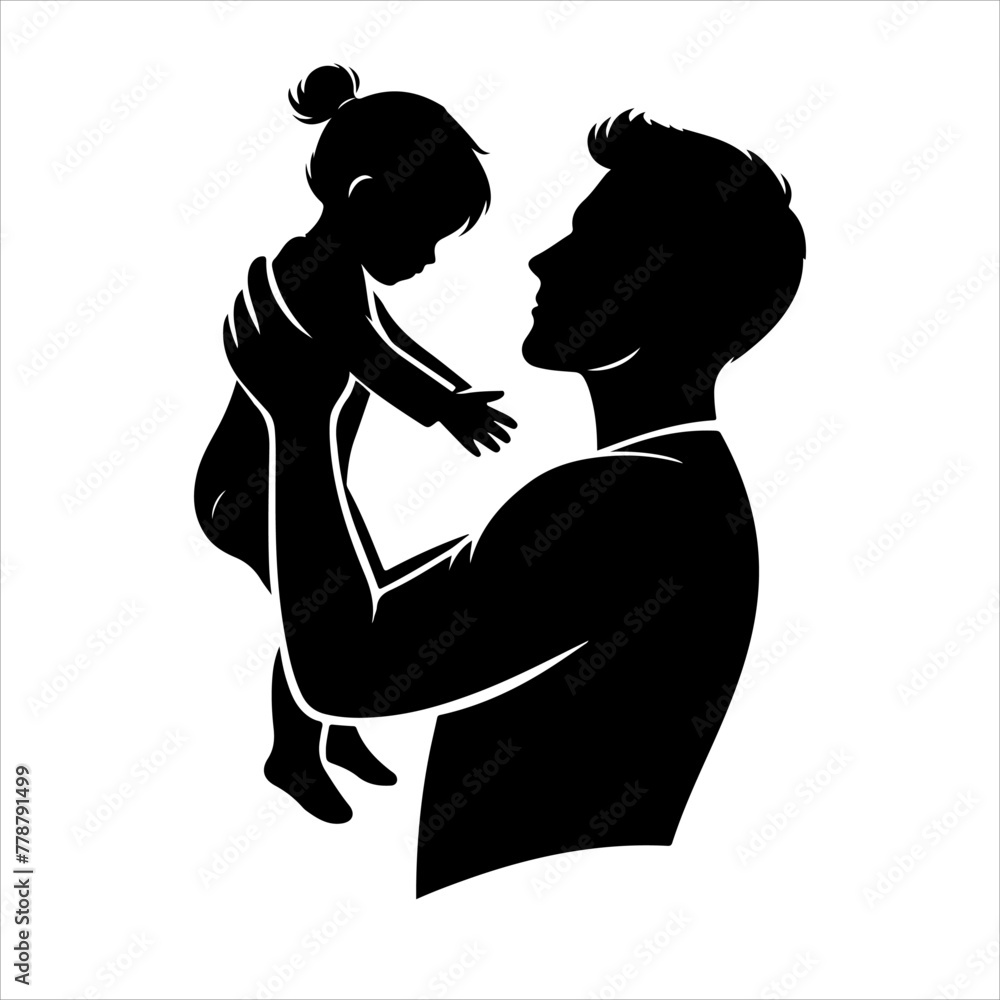 Happy Father's Day card. Flat vector illustration. Beautiful wish for Fathers Day template