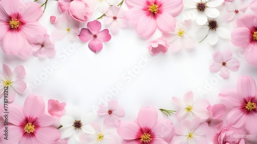 Cherry Blossom flower patterned background. Flower texture background. Generative AI Pro Photo 