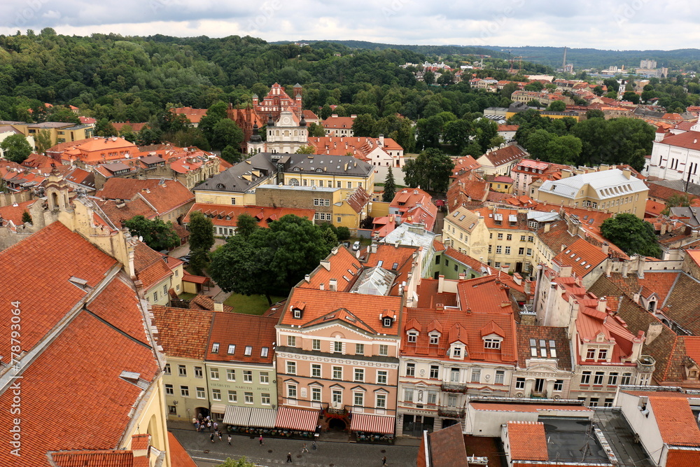 Fototapeta premium 02 07 2023 Vilnius Lithuania. Vilnius is the capital and largest city of Lithuania. It is located in the southeast of Lithuania on the Vilnius River.