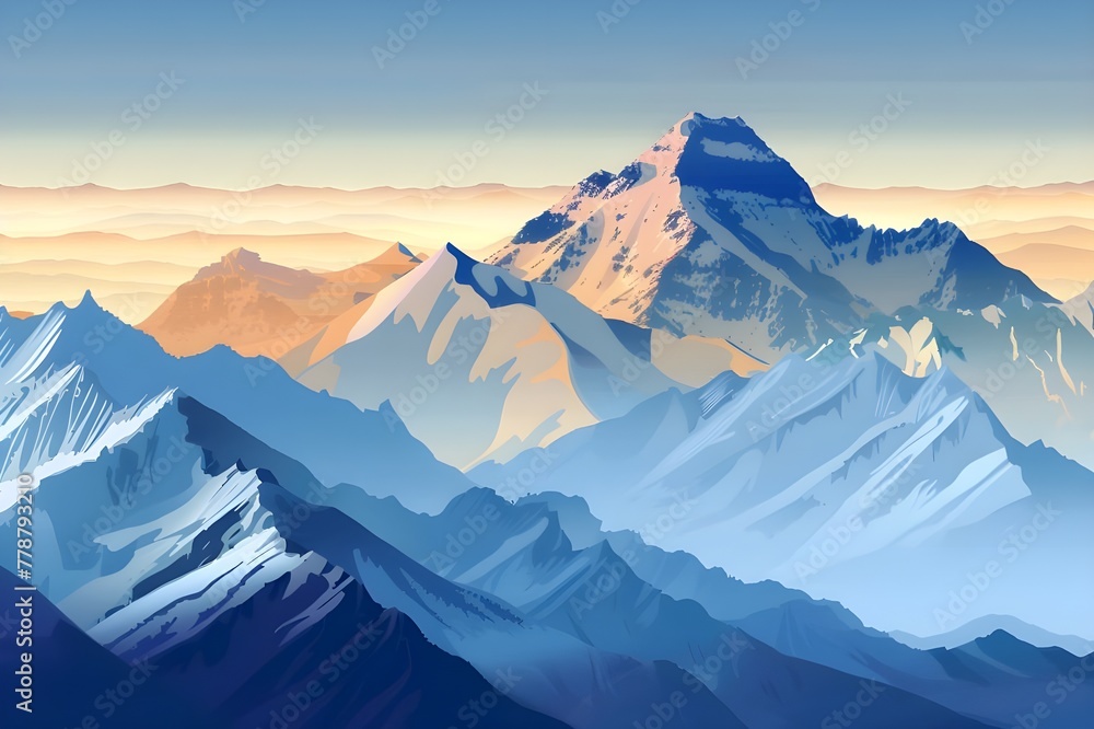 IA Gerada IA Generativa Everest montanha grande paisagem aventura nepal motivação ao ar livre Arte Gráfica
