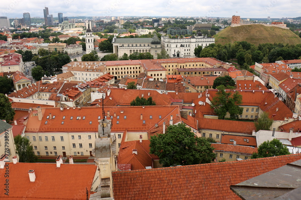 Obraz premium 02 07 2023 Vilnius Lithuania. Vilnius is the capital and largest city of Lithuania. It is located in the southeast of Lithuania on the Vilnius River.