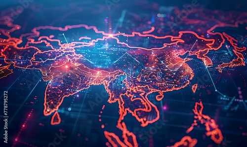 Digital Cartography Fueling Global Connectivity with High-Speed Cyber Network  Telecommunication  and Data Exchange between China and India