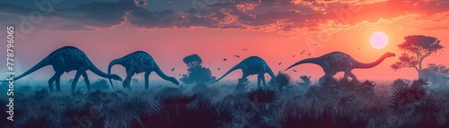 Alien safari park, dusk, exotic wildlife adventure , sci-fi tone