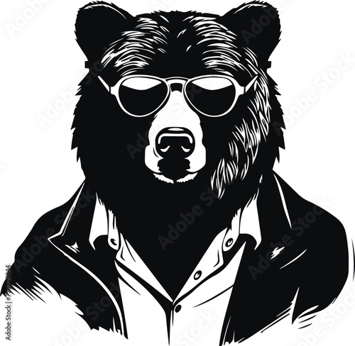 Bear in a sunglasses Vector Illustration