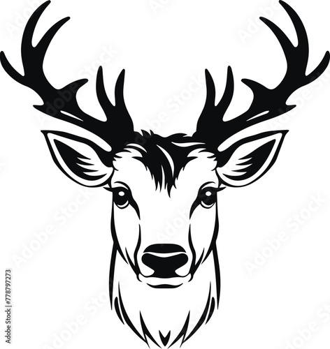 Deer head icon  deer head logo isolated  Hunting logo  Vector illustration