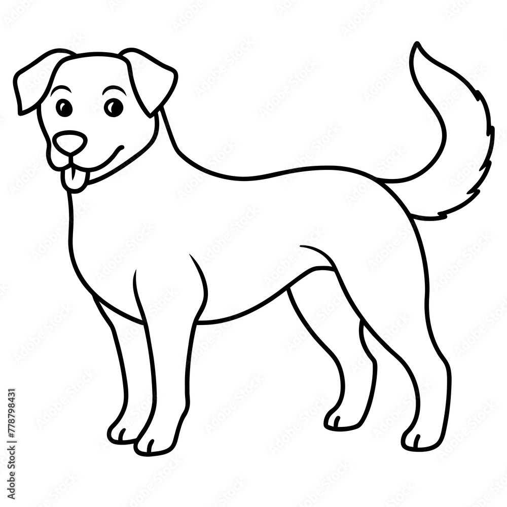 Dog vector illustration with line art.
Dog vector illustration with line art.