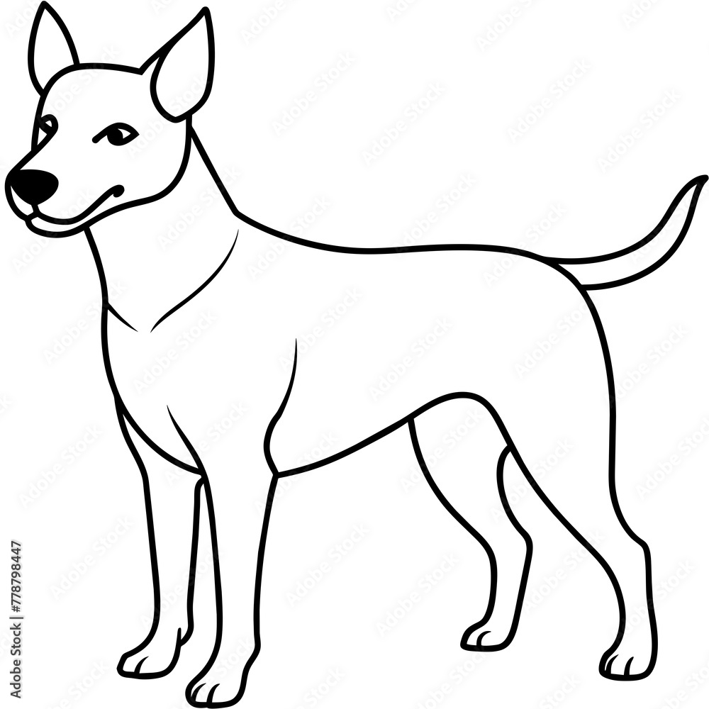 Dog vector illustration with line art.
Dog vector illustration with line art.