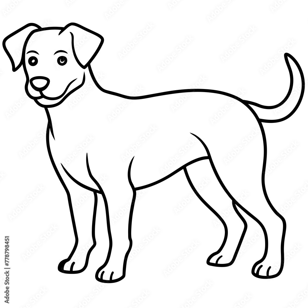 Dog vector illustration with line art.
Dog vector illustration with line art.