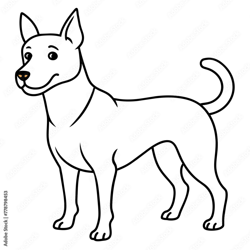 Dog vector illustration with line art.
Dog vector illustration with line art.