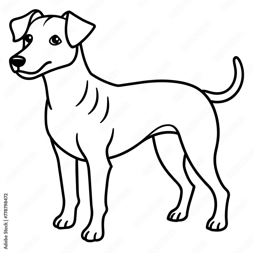 Dog vector illustration with line art.
Dog vector illustration with line art.