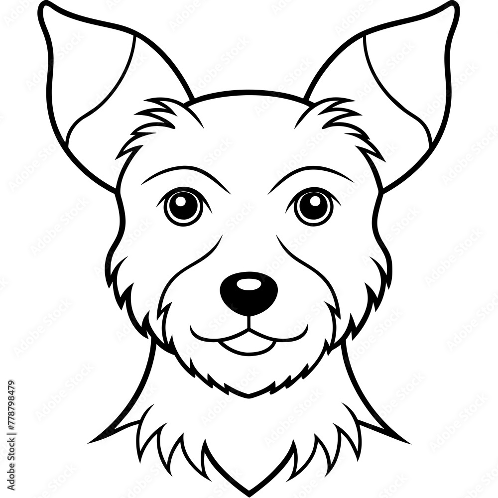 Dog vector illustration with line art.
Dog vector illustration with line art.