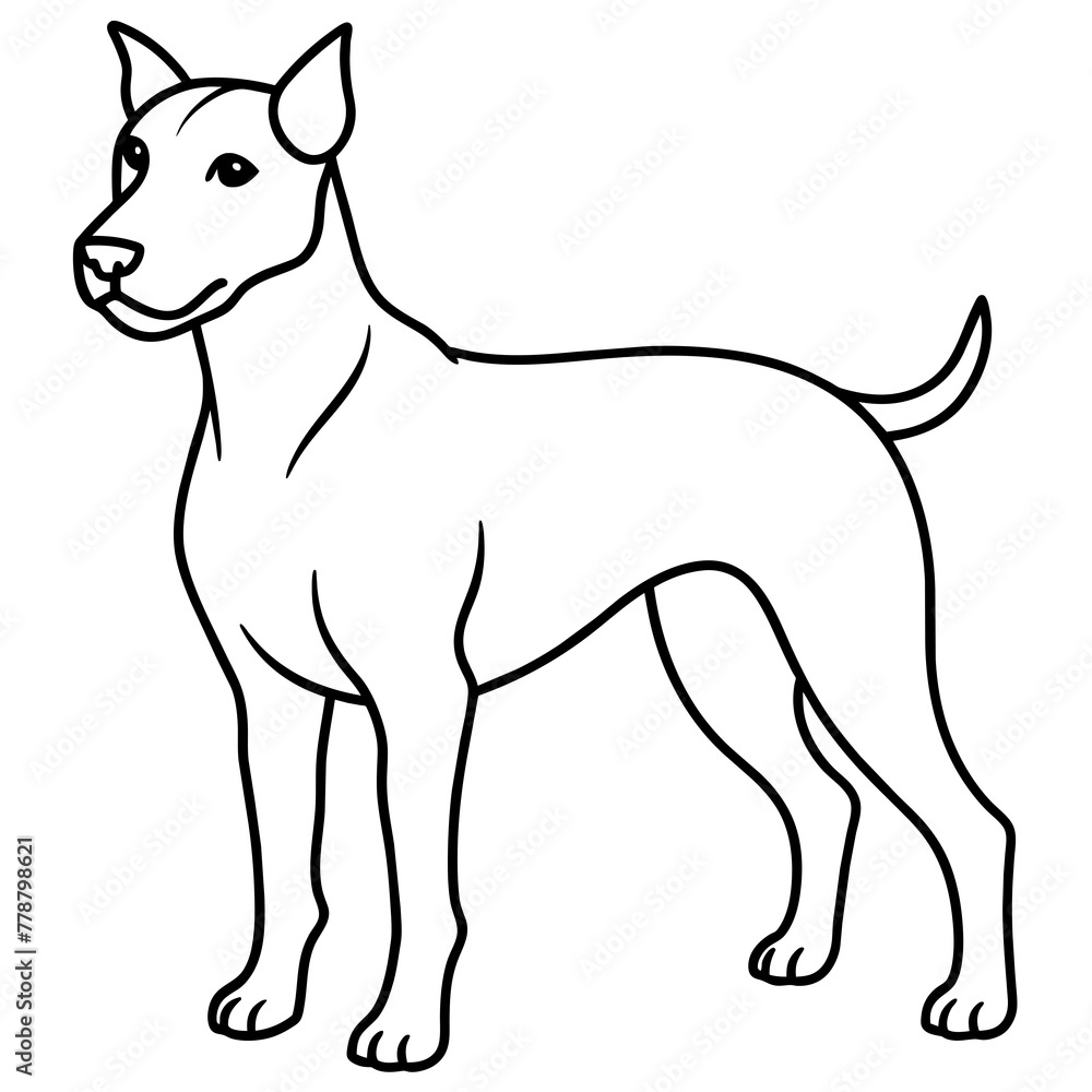 Dog vector illustration with line art.
Dog vector illustration with line art.