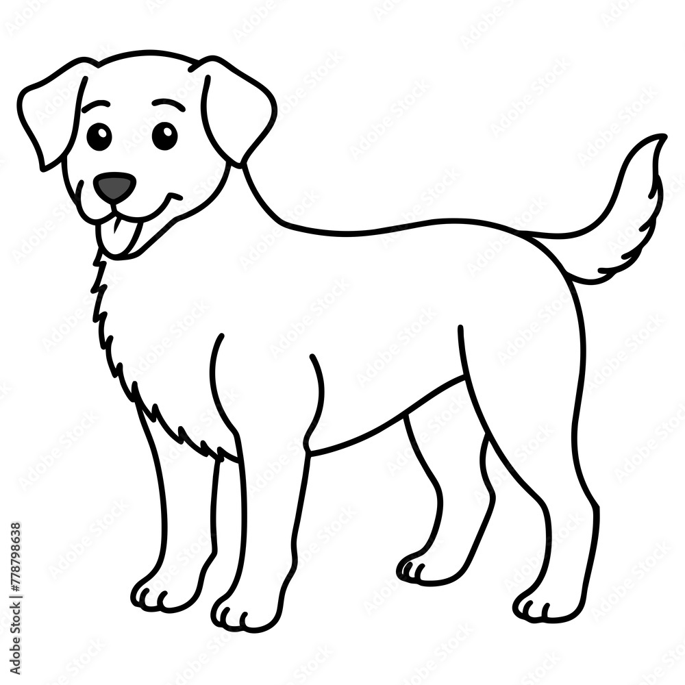Dog vector illustration with line art.
Dog vector illustration with line art.