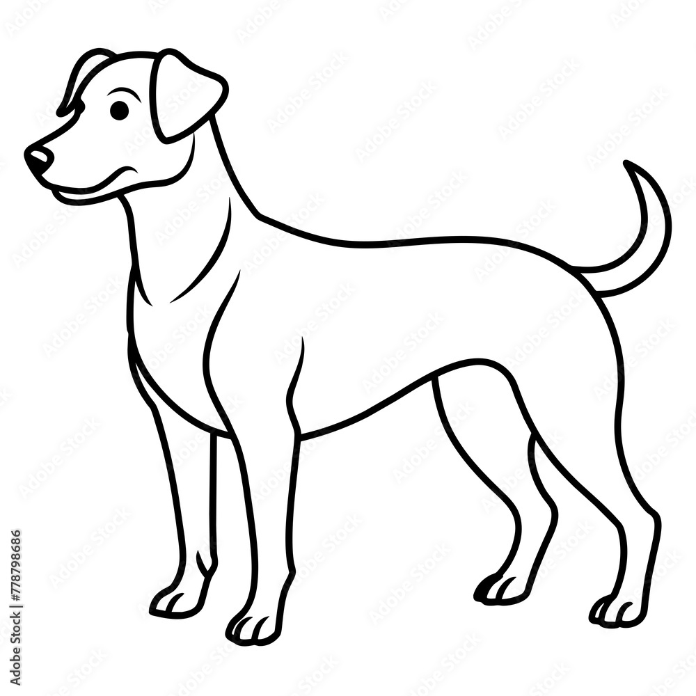 Dog vector illustration with line art.
Dog vector illustration with line art.