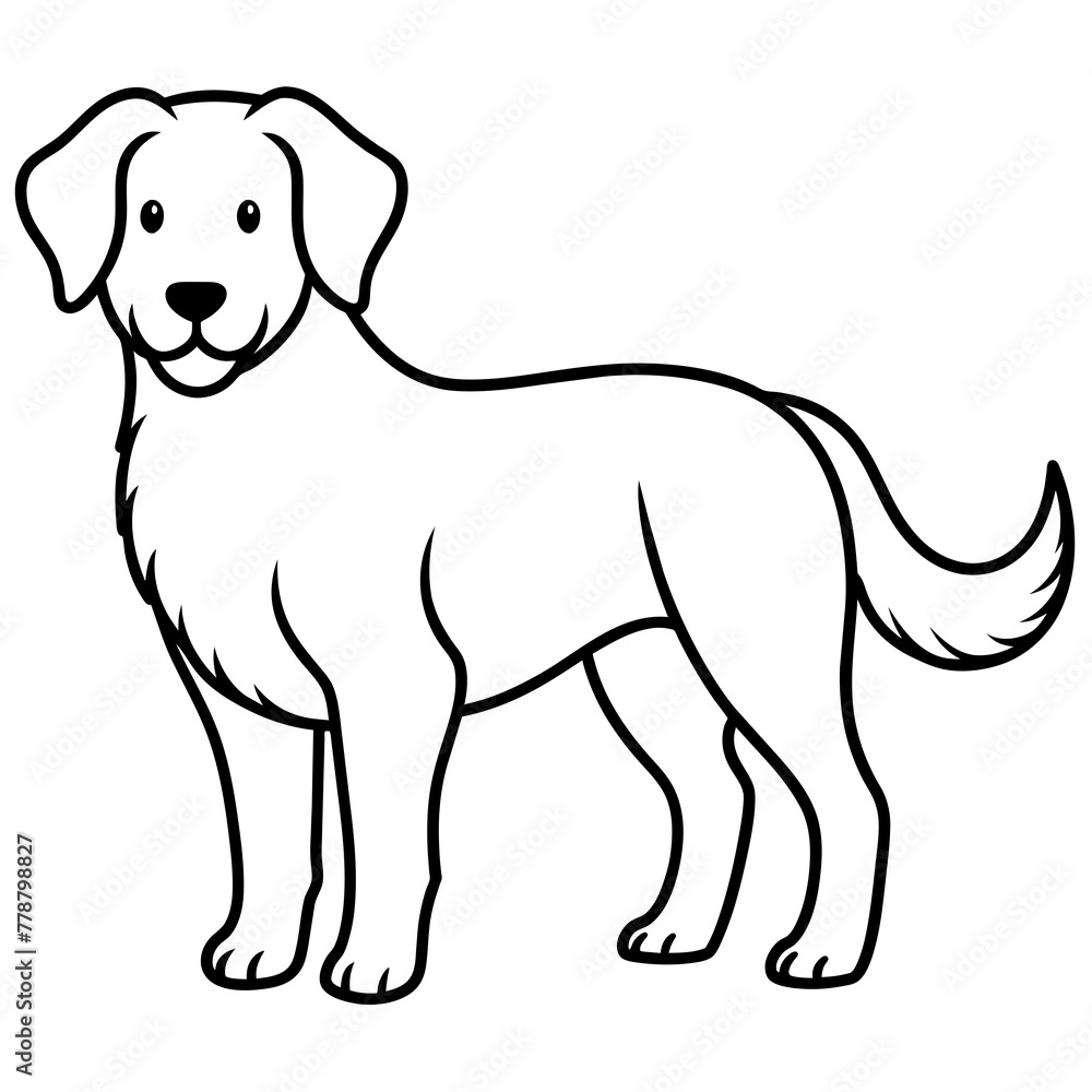 Dog vector illustration with line art.
Dog vector illustration with line art.