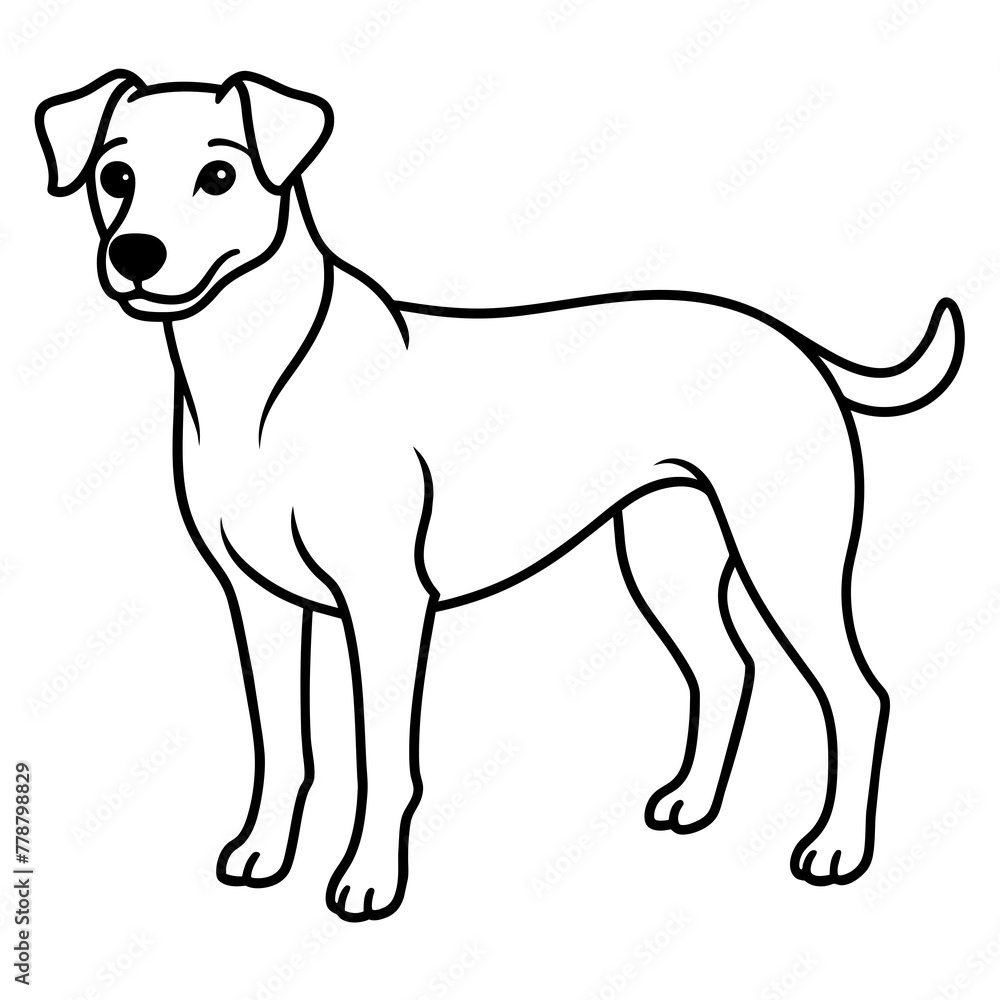 Dog vector illustration with line art.
Dog vector illustration with line art.