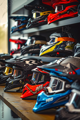 Range of Durable MX Helmets in Various Sizes and Colorful Designs