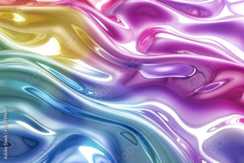 illustration of colorful abstract background with multicolored shiny wavy surfaces