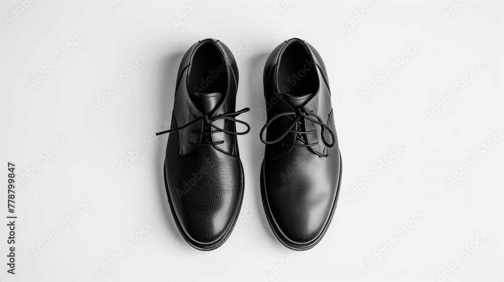 pair of black shoes on white background pair of black shoes on white background