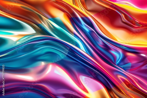 illustration of colorful abstract background with multicolored shiny wavy surfaces