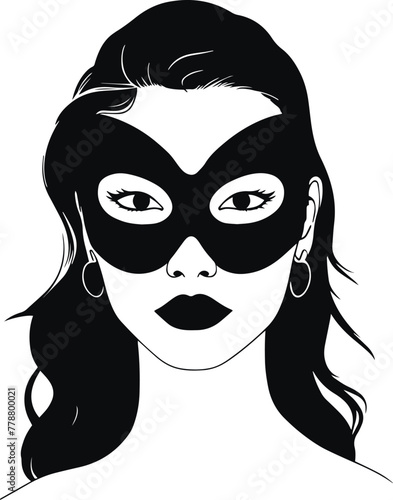 Woman in a carnival mask Vector illustration © Dmytro