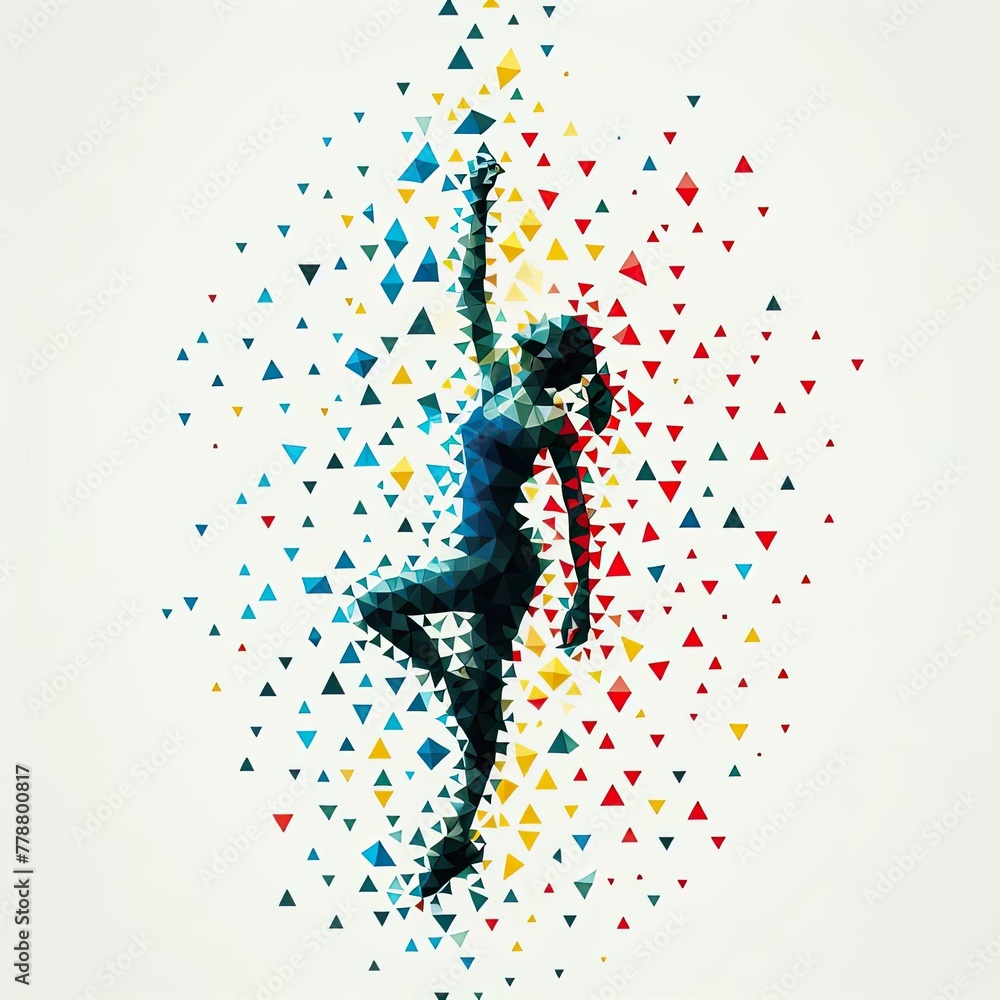 sport climbing with triangles in Generative AI. sport climbing with triangles in Generative AI.