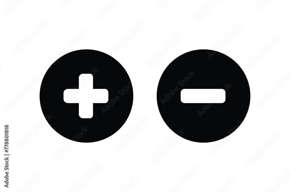 Fototapeta premium plus and minus buttons isolated