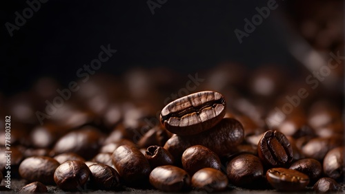 coffee beans on a wooden background, ai generated