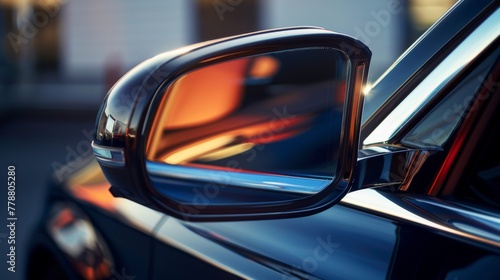 Rear view mirror in a car. Road control