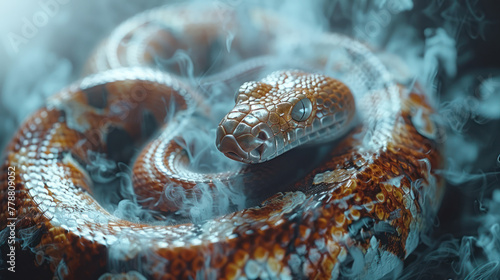 Snake Slithering in Smoke