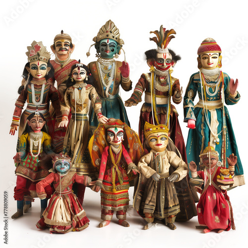 A group arrangement of traditional Indian puppets © Graphic Master