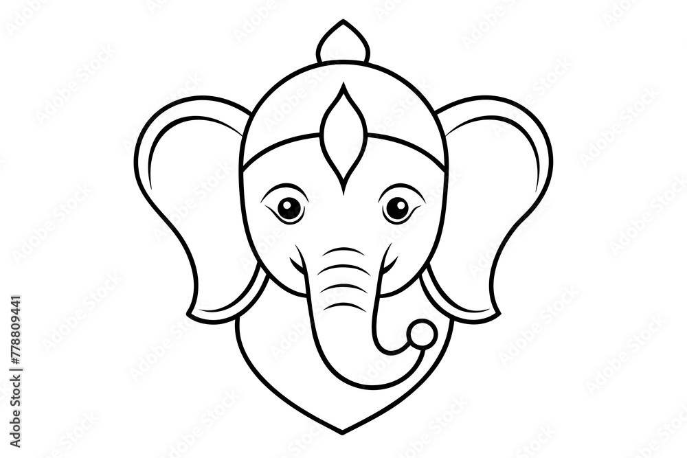 Lord Ganpati on Ganesh Chaturthi flat vector illustration in the yoga lotus position. concept - festival of India, religion Lord Ganpati on Ganesh Chaturthi flat vector illustration in the yoga lotus position. concept - festival of India, religion