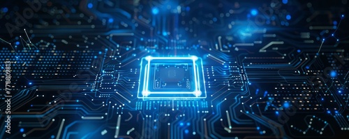 futuristic micro chip representing the futuristic big data.