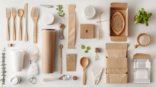 Eco-Friendly Disposable Tableware and Packaging Concept Layout