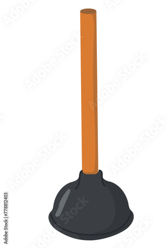 Toilet plunger. Simple illustration of toilet plunger vector icon for web design isolated on white background.